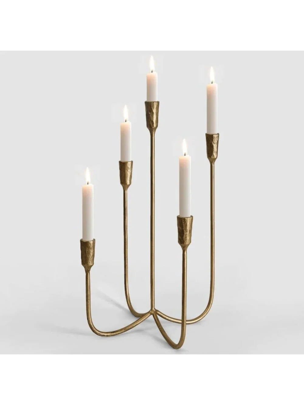 Elegant 5-Candle Cast Iron Candelabra Holders - 15